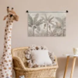 Natuur - Jungle - Ringstaartmaki - Bruin Wandkleed katoen klein -wsfeer5_kind