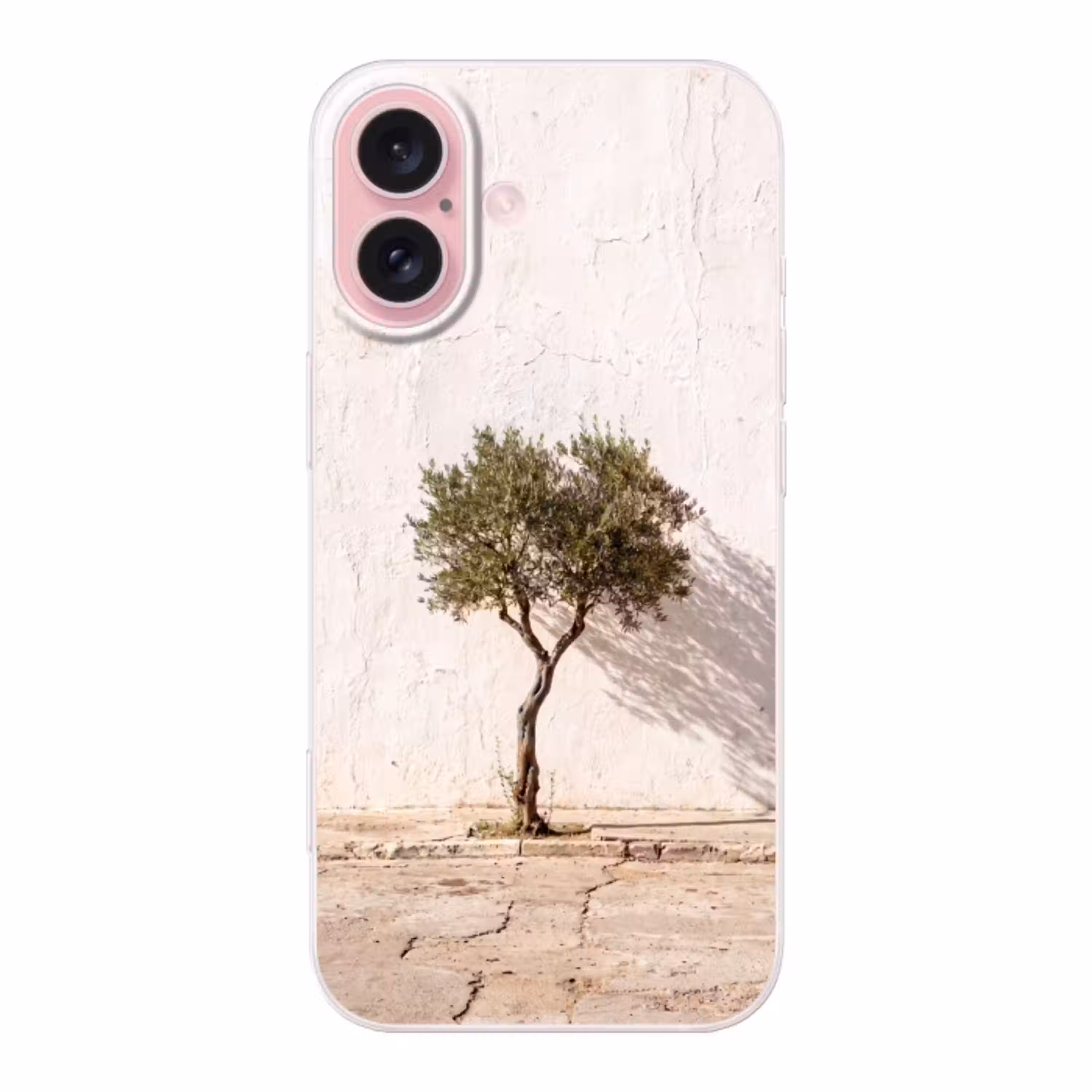 Olijfboom - muur - wit Apple iPhone 16 klein -3d