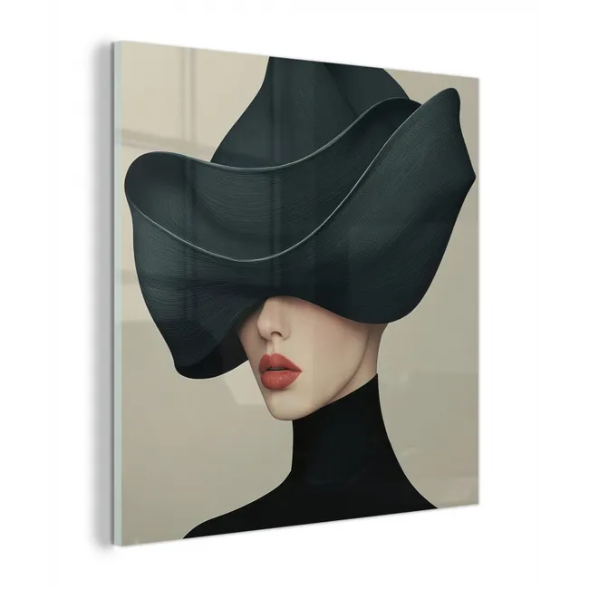 Vrouw - Groen - Hoed plexiglas 5mm klein -z3d