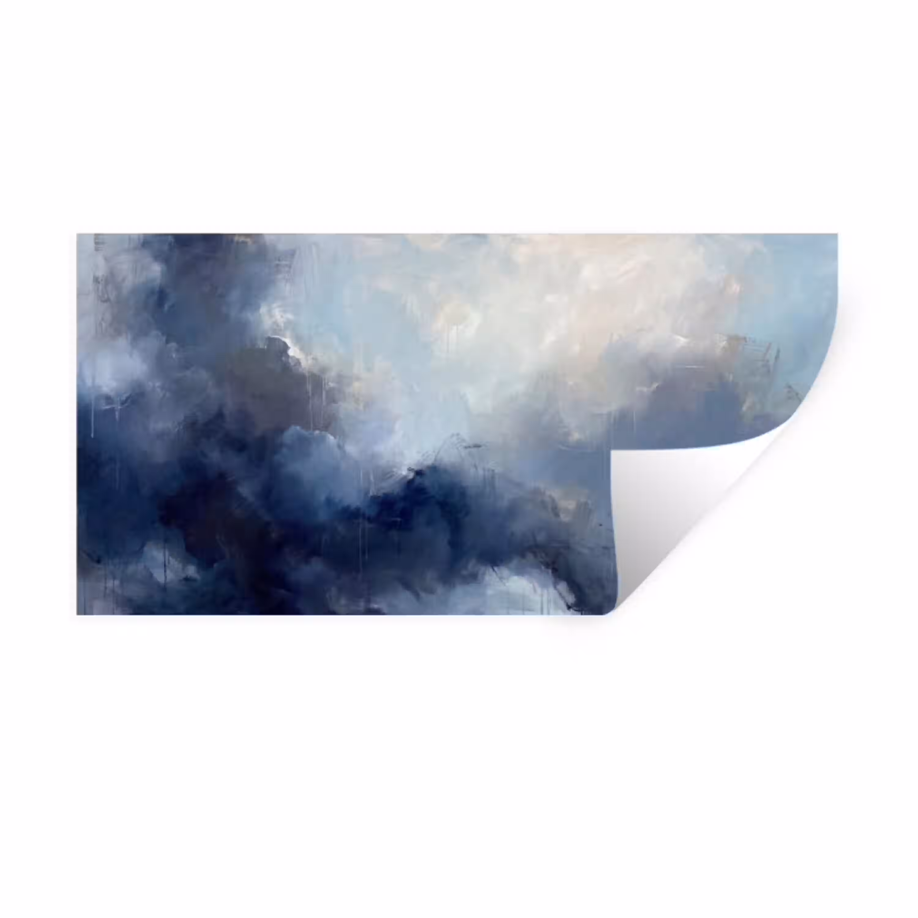 Abstract - Wolken - Modern - Blauw - Kunst Muursticker klein -3d