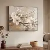 Bloemen - Natuur - Wit - Bloesem - Abstract Textielframe zwart klein -sfeer3