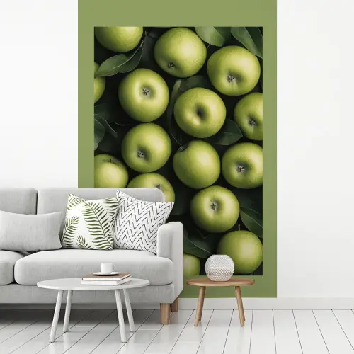 Appels - Groen - bladeren fotobehang vinyl groot -woonkamer