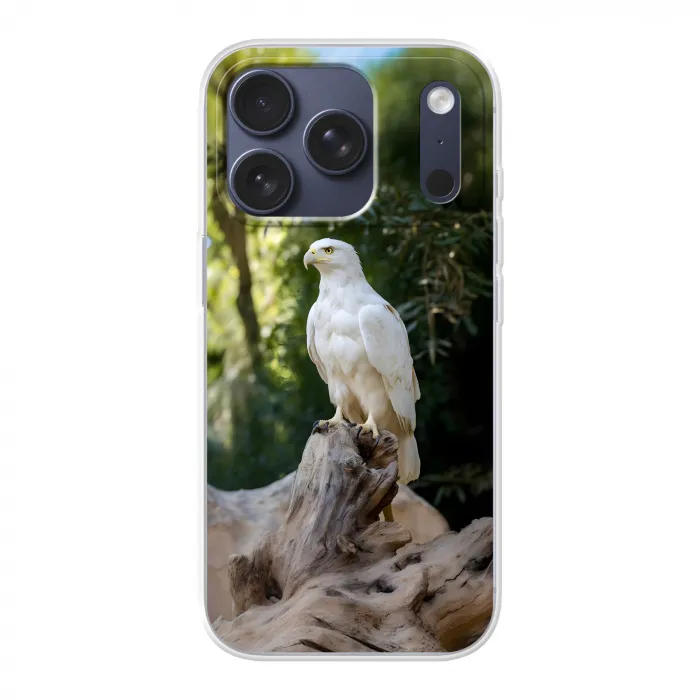 Arend - Hout - Wit - Planten Telefoonhoesje iPhone 17 Pro klein -3d