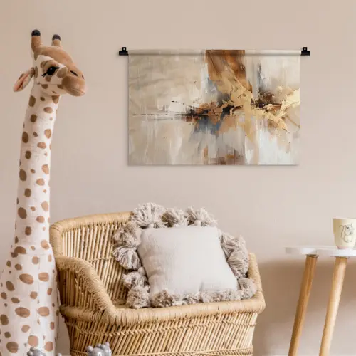 Modern - Bruin - Abstract - Beige Wandkleed katoen klein -wsfeer5_kind