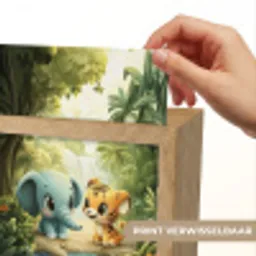 Olifant - Tijger - Bos - Jungle Light Box met kabel (Kinderlampje) klein -USP_websiteprintNL