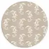 Chintzmotief - Beige - Linnen Wandcirkel plexiglas klein 852 -3d
