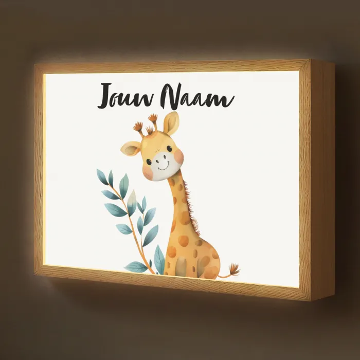 Giraf - Dier - Wilde dieren Light Box met batterij (Wandlamp kind) middel -z3d_website
