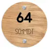 Licht hout - Modern Naambord Rond klein -3d