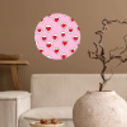 Hartjes - Patroon - Rood Wandcirkel behangsticker klein 186 -sfeer1