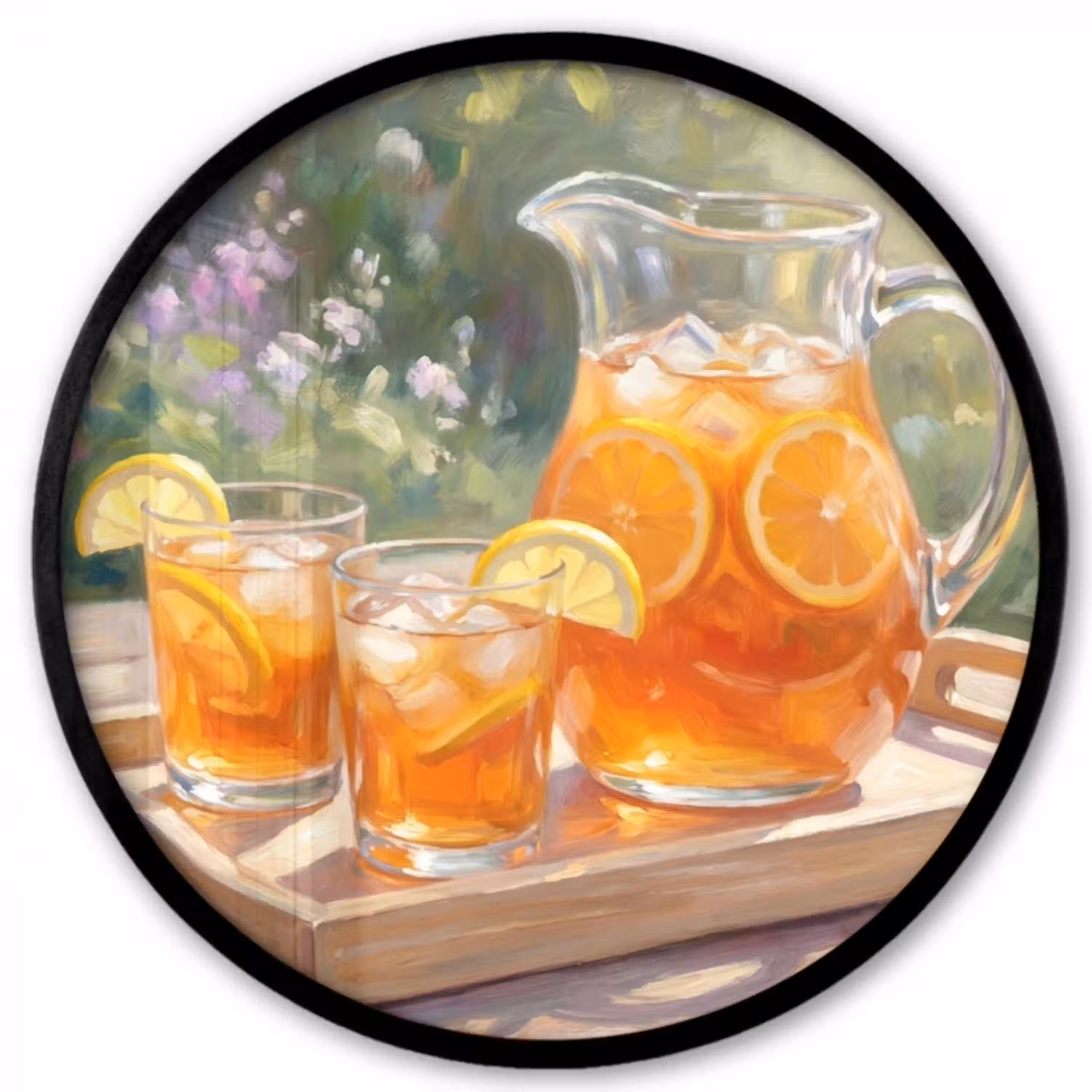 Drank - Citroen - Zomer - Tuin - Geel Fotolijst rond zonder passe partout klein -3d