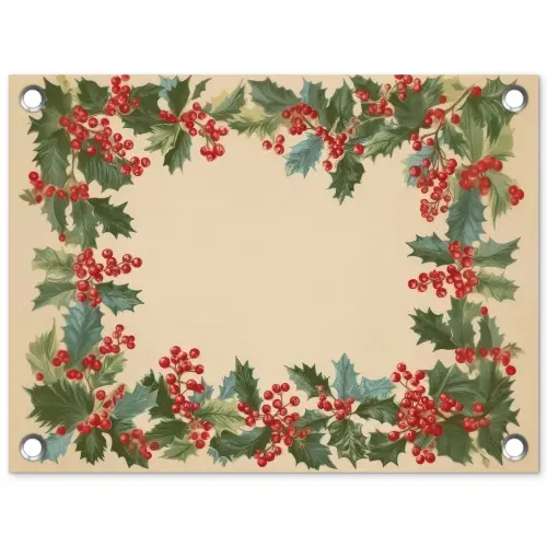 Hulstrand - Bessen - Beige tuinposter los doek klein -3d