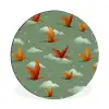 Dinosaurussen - Wolken - Sterren - Oranje Wandcirkel aluminium klein -3d