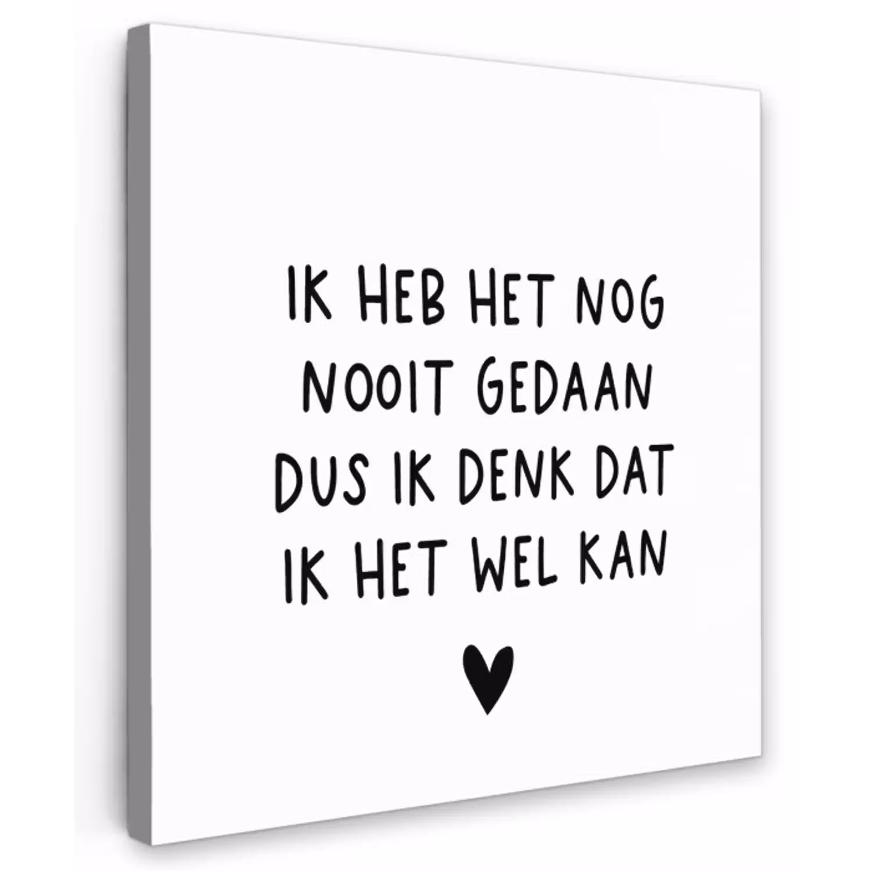 Spreuken - Quotes - Ik heb het nog nooit gedaan dus Tuinposter op houten frame 2 cm dik klein -3d
