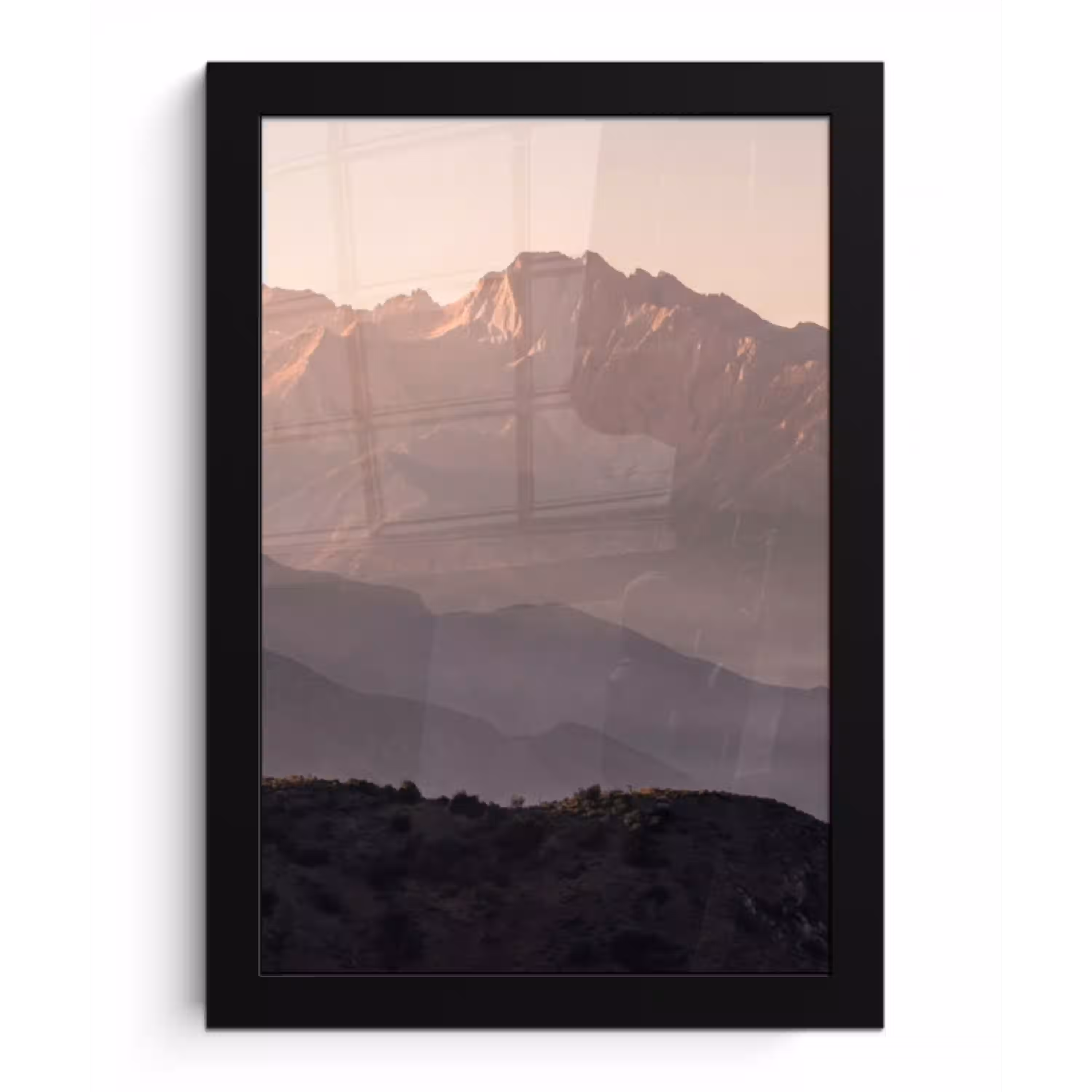 Panorama - Landschap - Bergen fotolijst zwart zonder passe partout klein -3d