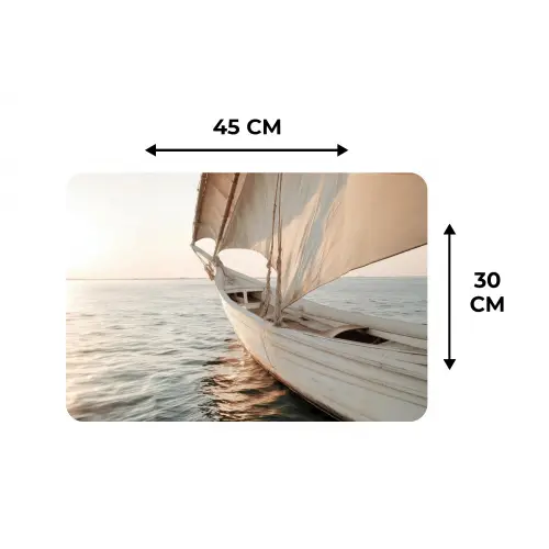 Zeilboot - Zee - Beige - Zon Placemat vinyl groot -specs