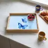 Vlinders - Sierlijk - Blauw Dienblad Rechthoek middel -sfeer2
