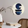 Vormen - Blauw - Abstract Wandcirkel behangsticker klein -sfeer3