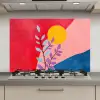 Bladeren - Zon - Abstracte vormen keuken achterwand spatscherm klein -3d_website