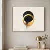 Abstract ontwerp - Zwarte cirkel - Verfvlekken Textielframe zwart klein -sfeer2