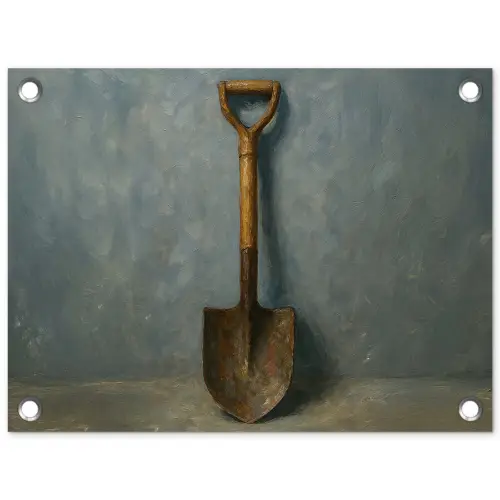 Schep - Gereedschap - Schilderij tuinposter los doek klein -3d
