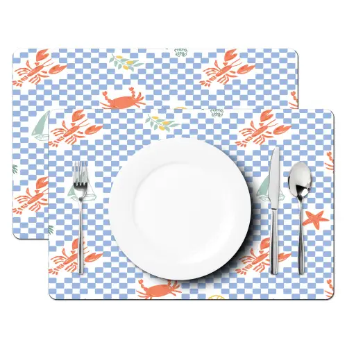 Zee - Sfeer -  Zeilboot - Blauw Placemat vinyl groot 368 -zzsfeer2_Kitchenyeah-website