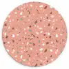 Terrazzo -  Patroon - Kleurrijk - Roze - Blauw Wandcirkel kunststof plaat 5mm dik klein 188 -3d