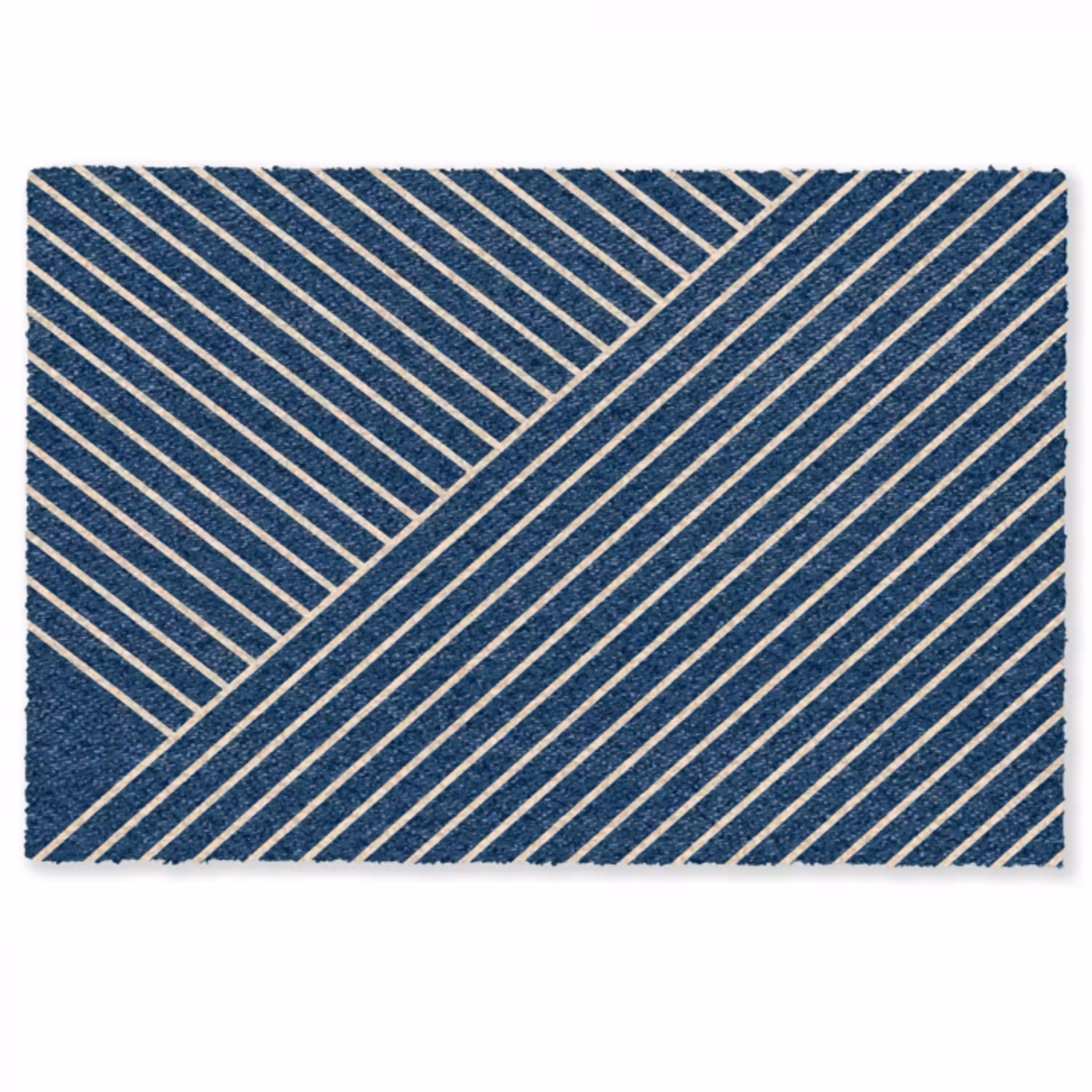 Lijnen - Abstract - Blauw - Wit - Minimalistisch Deurmat klein -zkaufland3d