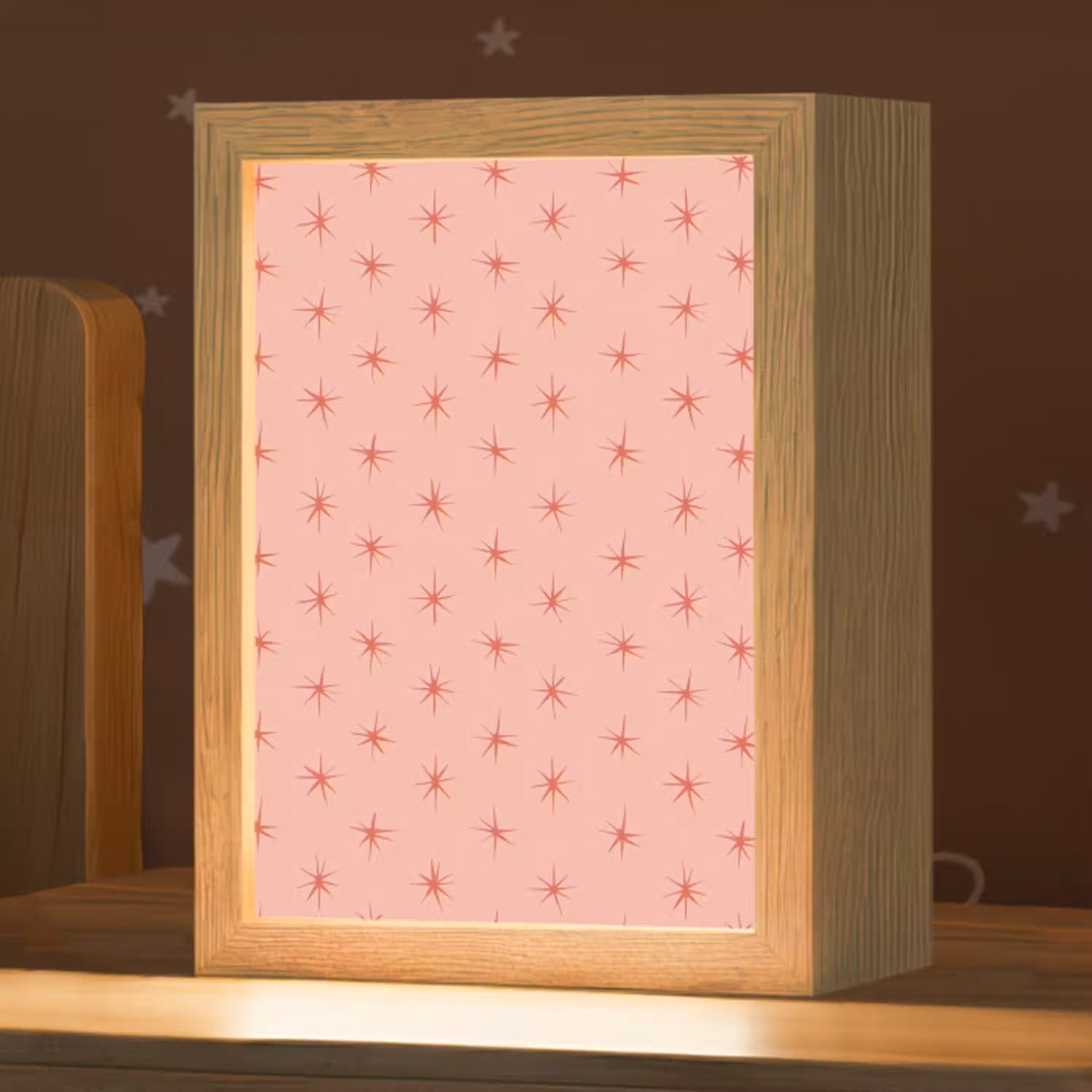 Sterretjes - Patroon - Oranje Light Box met kabel (Kinderlampje) klein 904 -zzz_3d_website
