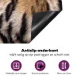 Tijgervacht - Klassiek - Zwart Inductie beschermer vinyl 3mm middel -zzzzzzz-cc-onderkant