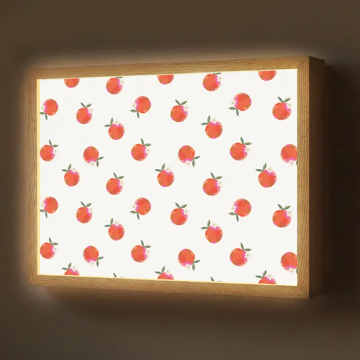 Oranje - Sinaasappel - Bloemetje Light Box met batterij (Wandlamp) middel 907 -z3d_website