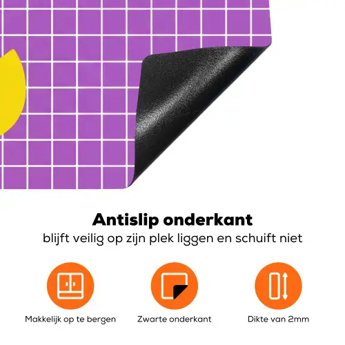 Tekst - Eend - Paars Inductie beschermer vinyl 3mm klein -zzzzzzz-td-onderkant