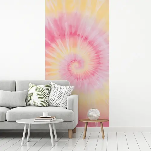 Patroon - Tie Dye - Pasteltinten - Roze fotobehang vinyl groot -woonkamer
