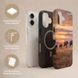 Olifanten - Savanne - Zonsondergang - Afrika - Warm Toughcase MagSafe Apple iPhone 17 klein -USP_Lagen_FR