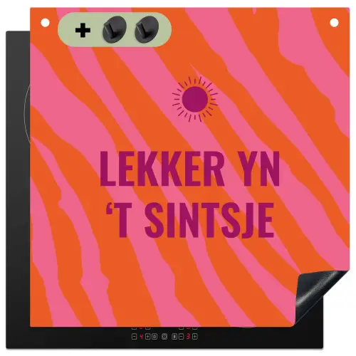 Quote - Zomer - Roze Inductie beschemer met haakjes middel -3d
