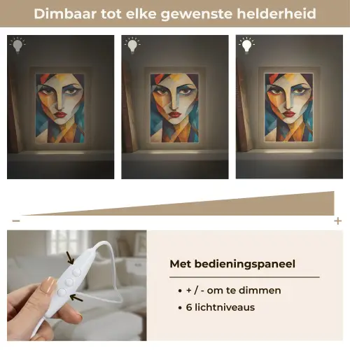 Portret - Abstract - Vormen Light Box met kabel (Tafellamp) klein -USP_dimbaarNL