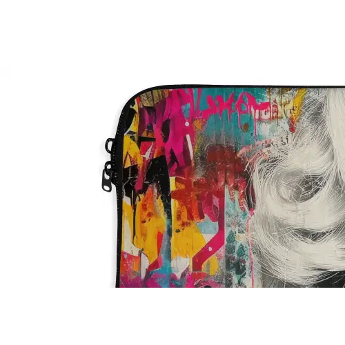 Vrouw - Kauwgom - Graffiti - Neonkleuren laptophoes neopreen klein -detail