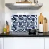 Abstract - Modern - Blauw Inductie beschemer met haakjes klein 777 -sfeer2
