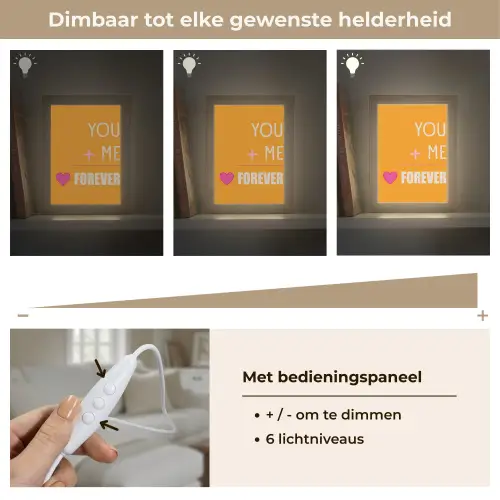 Oranje - Love - Valentijn Light Box met kabel (Tafellamp) klein -USP_dimbaarNL