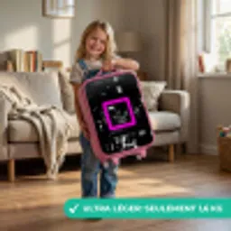 Felroze vierkant met verlichte achtergrond Kinderkoffer - Roze klein -sfeer2_FR