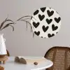 Hartjes - Zwart - Beige Wandcirkel behangsticker klein -sfeer3