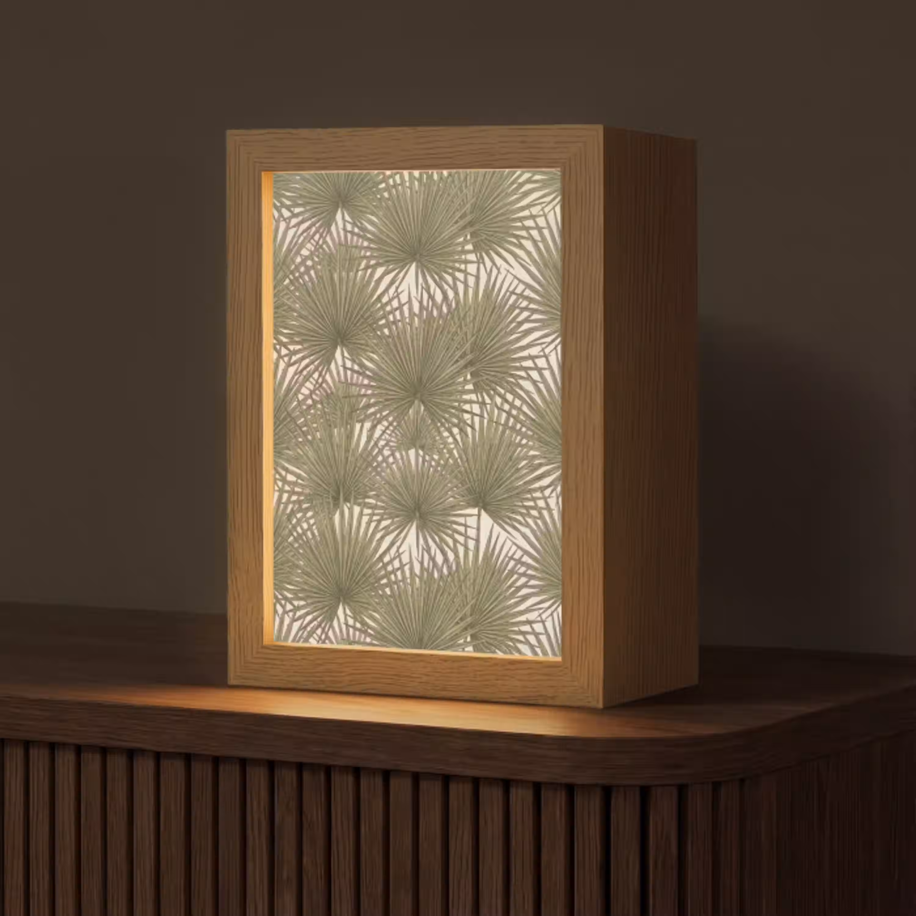 Blad - Tropisch - Patroon - Natuur - Groen Light Box met kabel (Tafellamp) klein -z3d_website