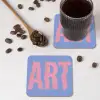 Art - Roze - Blauw onderzetter kurk middel -sfeer2