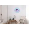 Speels - Boodschap - Blauw Wandcirkel aluminium klein -woonkamer