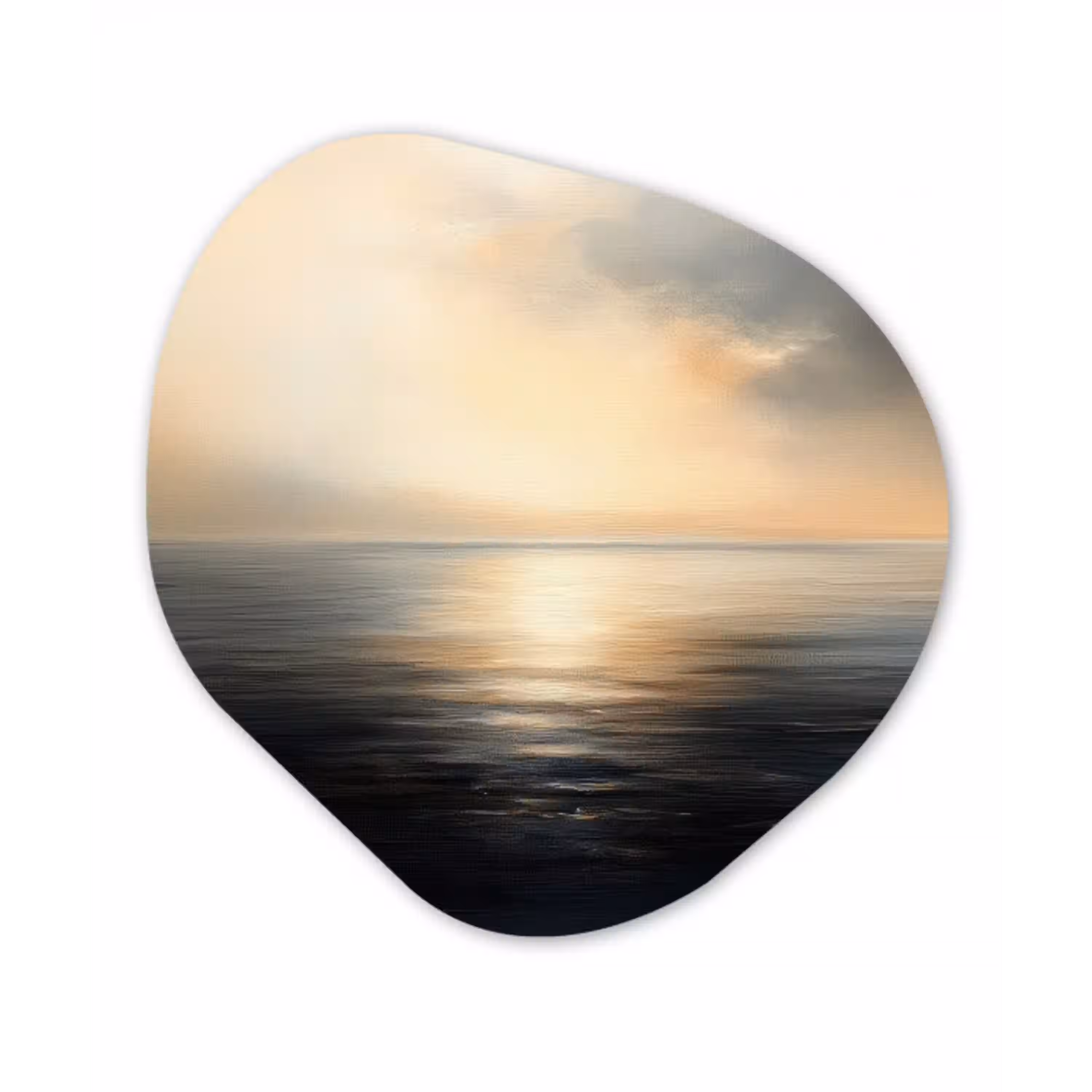 Zon - Horizon - Zee Wandcirkel Organisch Aluminium middel -3d