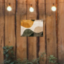 Vormen - Okergeel - Abstract tuinposter los doek klein -sfeer1