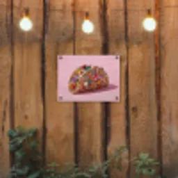 Taco - Kleurrijk - Edelstenen - Goud tuinposter los doek klein -sfeer1