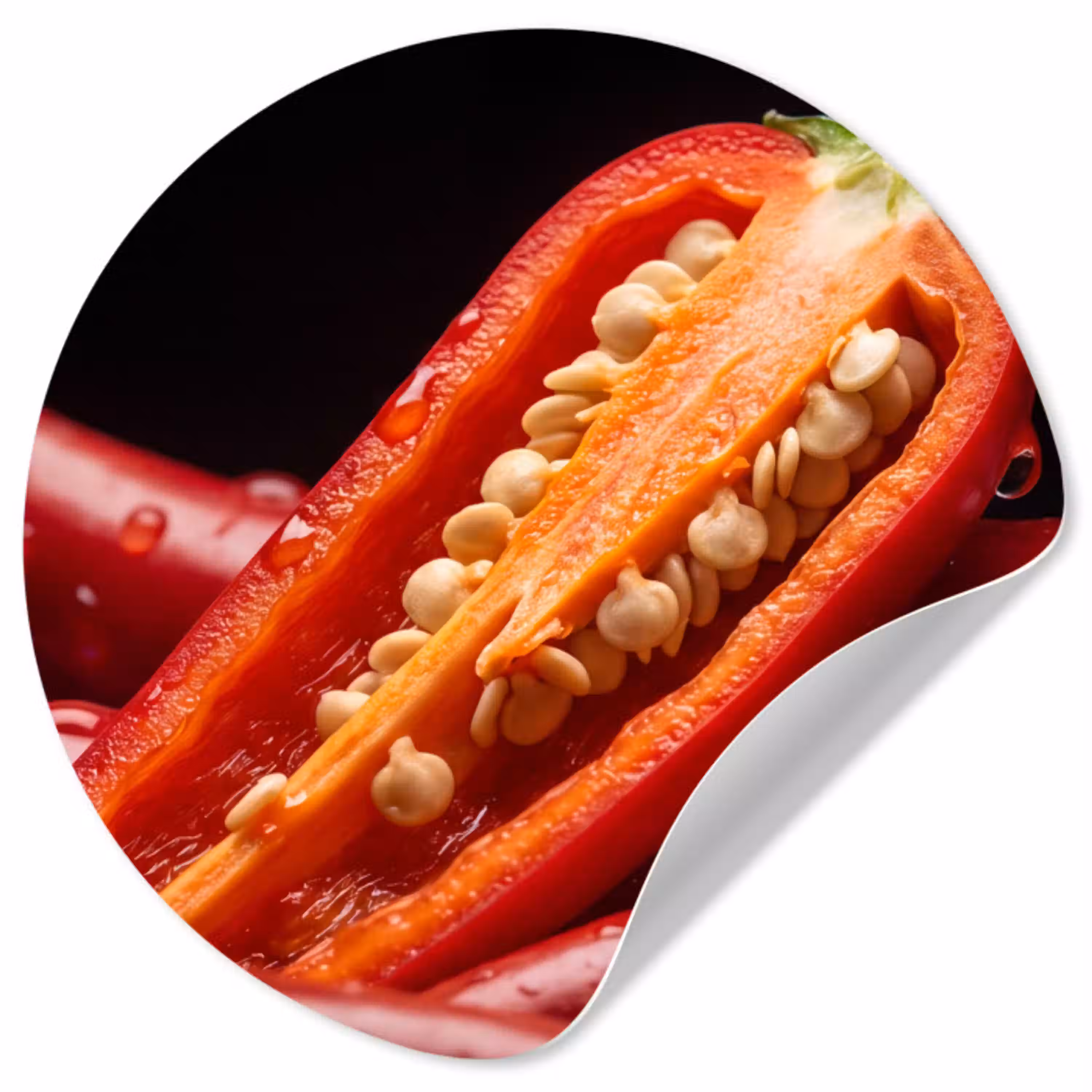 Chilipeper - Rood - Eten Wandcirkel behangsticker klein -3d