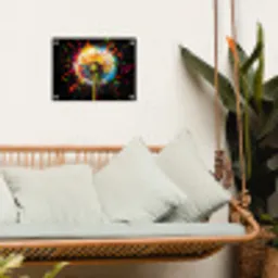 Paardenbloem - Graffiti - Kleurrijk - Bloemen - Natuur tuinposter los doek klein -sfeer7