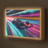 Formule 1 - Auto - Race - Jongens - Kleurrijk Light Box met batterij (Wandlamp kind) middel -z3d_website