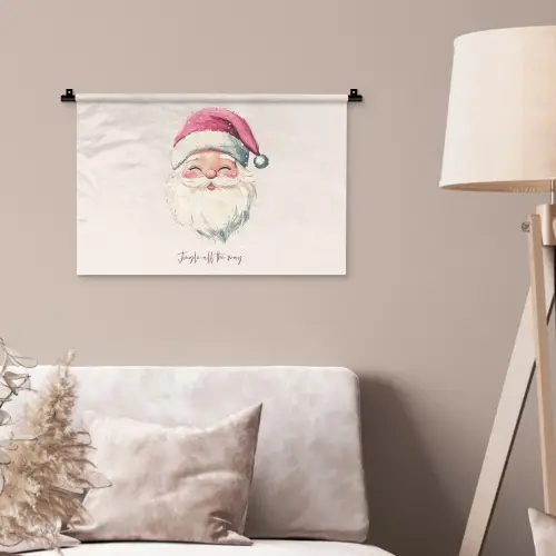 Kerstman - Kerst - Quote - Beige Wandkleed katoen klein -sfeer4